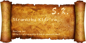 Stranszky Klára névjegykártya