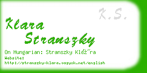 klara stranszky business card